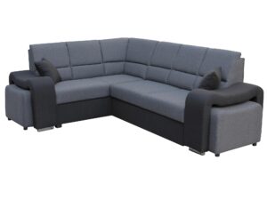 miniaturka Czarny Narożnik Z Pufą TEMBISA