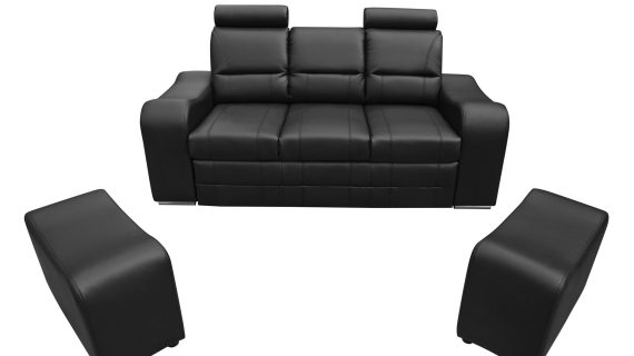 Nowoczesna Sofa Do Salonu z Pufami AKIRUNO - obrazek 6
