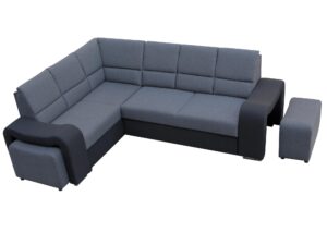 miniaturka Czarny Narożnik Z Pufą TEMBISA