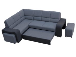 miniaturka Czarny Narożnik Z Pufą TEMBISA