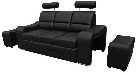 Nowoczesna Sofa Do Salonu z Pufami AKIRUNO - obrazek 7