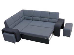 miniaturka Czarny Narożnik Z Pufą TEMBISA