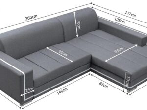 miniaturka Narożnik 260 Cm Szerokie Siedzisko SOMOLIA