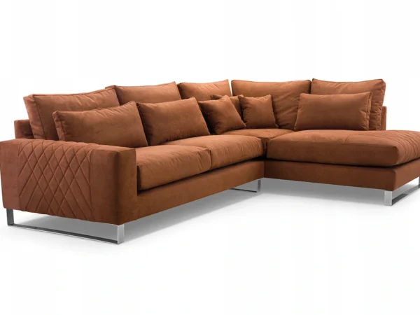 Duży rdzawy narożnik z prostą linią i pikowaniem