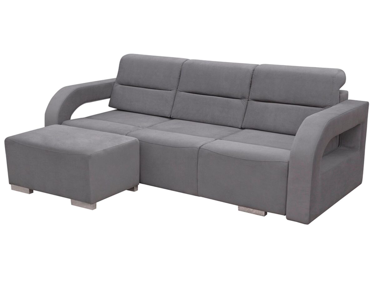 Nowoczesna Kanapa Z Pufą Rozkładana SERRA + PUFA