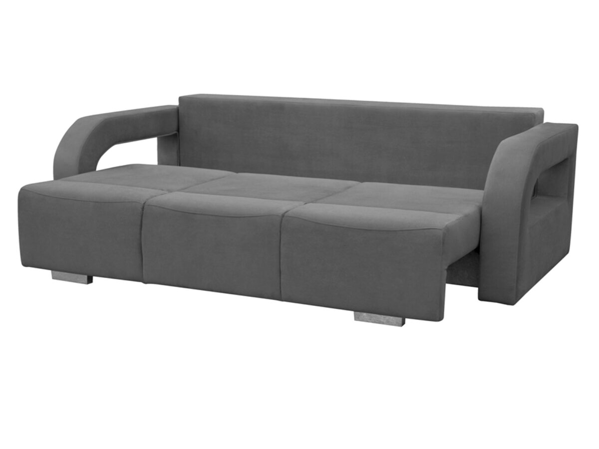 Nowoczesna sofa szara z prostym bokiem i oparciem