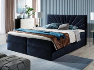 miniaturka Łóżko Tapicerowane Szare NEMURO 4