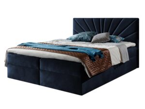 miniaturka Łóżko Tapicerowane Szare NEMURO 4