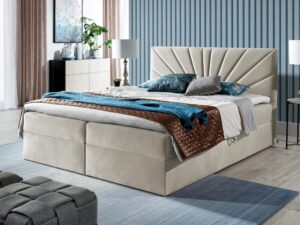 miniaturka Łóżko Tapicerowane Szare NEMURO 4