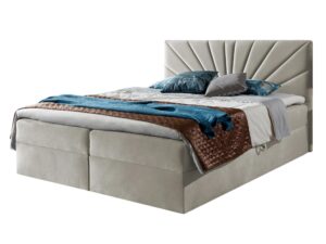 miniaturka Łóżko Tapicerowane Szare NEMURO 4