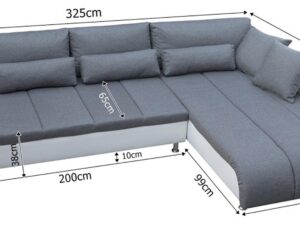 miniaturka Duży Narożnik 325 Cm Z Poduszkami CHARTUM