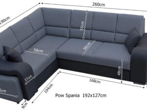 miniaturka Czarny Narożnik Z Pufą TEMBISA