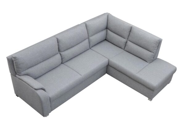 Narożnik w kształcie litery L w odcieniu popielatym z niskim oparciem