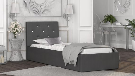 miniaturka Tapicerowane łóżko 90×200 Burkina