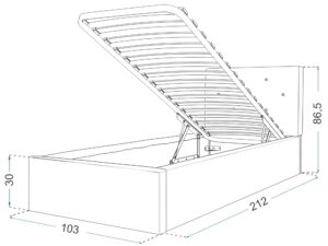 miniaturka Tapicerowane łóżko 90×200 Burkina