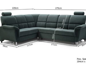 miniaturka Zielony Narożnik Z Funkcją Spania TIMONO