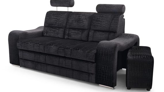 Nowoczesna Sofa Do Salonu z Pufami AKIRUNO - obrazek 3