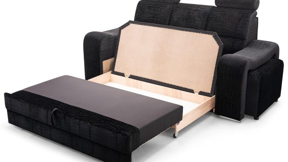 Nowoczesna Sofa Do Salonu z Pufami AKIRUNO rozkładanie