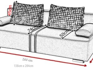 miniaturka Sofa Z Zagłówkami Rozkładana GRAVATA