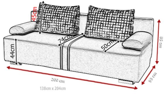 Sofa Z Zagłówkami Rozkładana GRAVATA - obrazek 5