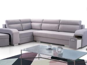 miniaturka Turkusowy Narożnik Z Pufą I Schowkiem FERRAZ