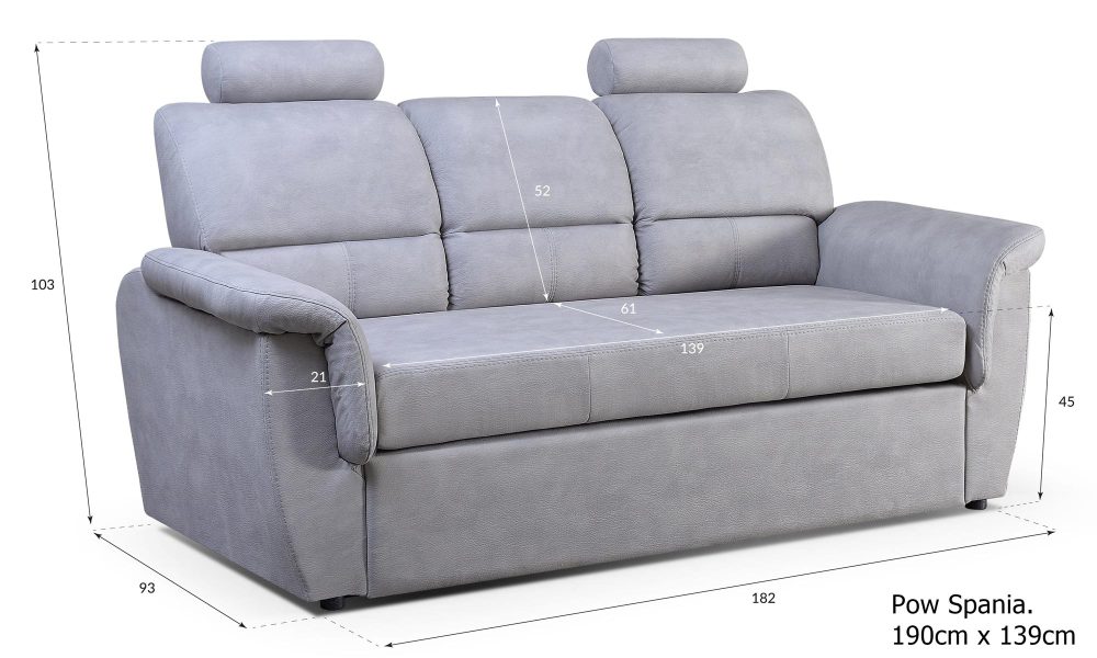 Nowoczesna Sofa Do Salonu TIMONO III Osobowa wymiary