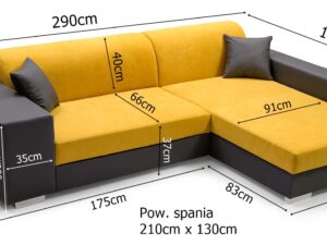 miniaturka Nowoczesny Narożnik Z Pufą DELMAS