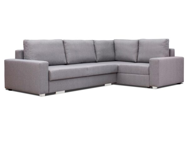 Narożnik w kształcie litery U z jasnoszarą tapicerką