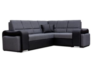 Czarny Narożnik Z Pufą TEMBISA