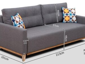 miniaturka Szara Sofa Do Salonu JANDIRA