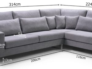 miniaturka Narożnik Z Zagłówkami Nóżkami Chrom RANDBURG