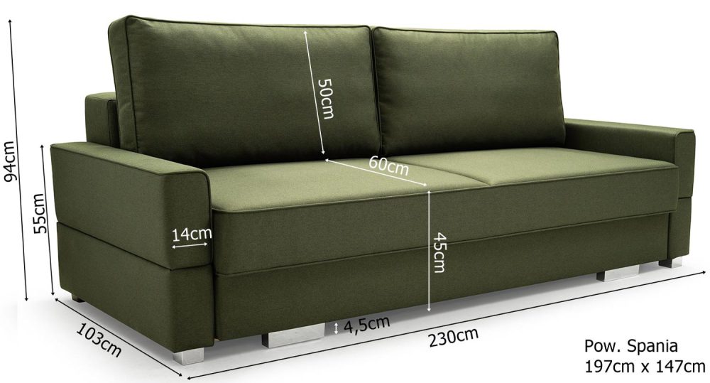 Sofa Rozkładana Dwuosobowa LONDRINA - obrazek 8