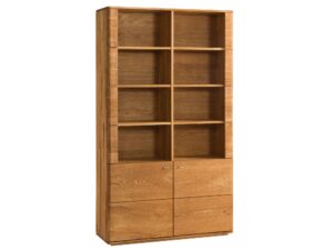 Regał Dębowy Duży z Drzwiczkami Praga