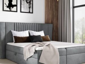 miniaturka Łóżko kontynentalne z wysokim oparciem KARLA