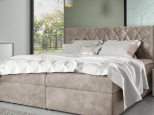 miniaturka Duże Łóżko Tapicerowane do Sypialni LEA 7