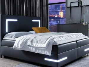 miniaturka Duże Łóżko Kontynentalne z Oświetleniem LED KORA