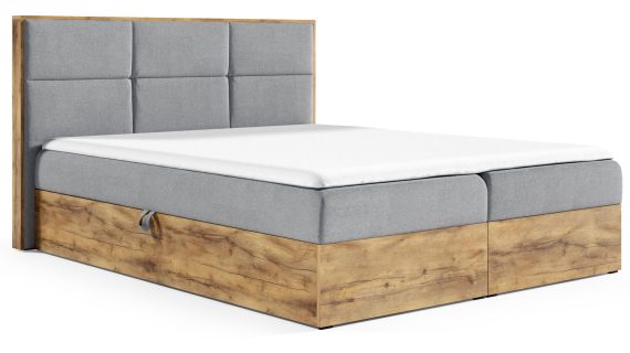 Łóżko drewniane kontynentalne szary BLANK 2