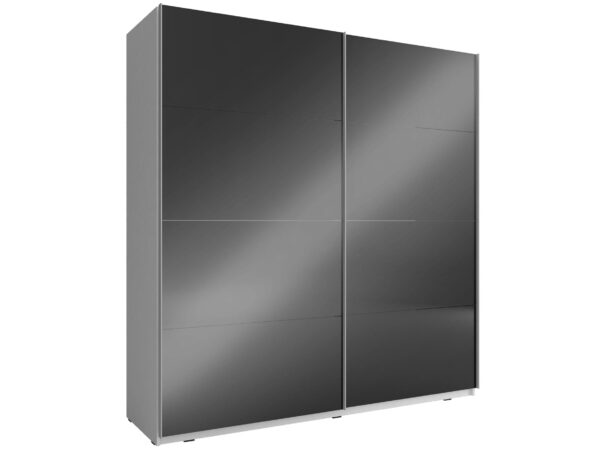 Szafa przesuwna z czarnym lakierowanym frontem w stylu glamour