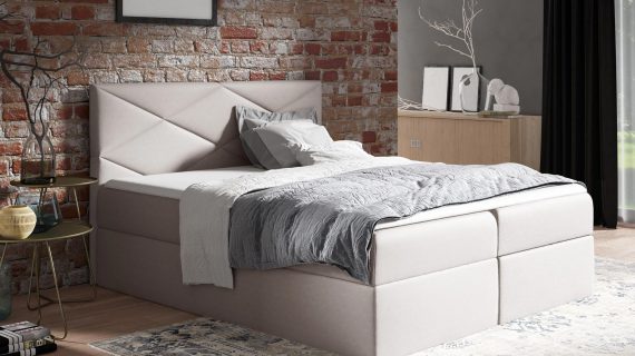 Kontynentalne łóżko do sypialni białe ADA LUX