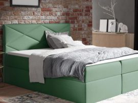 Kontynentalne łóżko do sypialni zielone ADA LUX