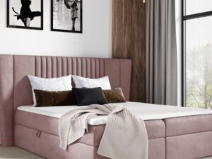 miniaturka Łóżko kontynentalne z wysokim oparciem KARLA