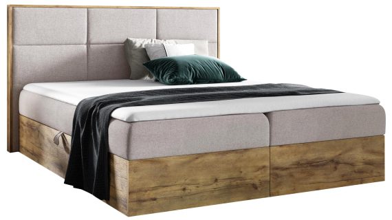 Łóżko drewniane kontynentalne szare BLANK 2