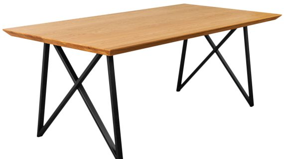 Stół Dębowy na Metalowych Nogach DARCO