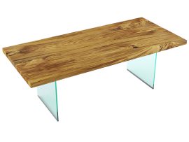 Stół Drewniany Duży Szklane Nogi CAMILO