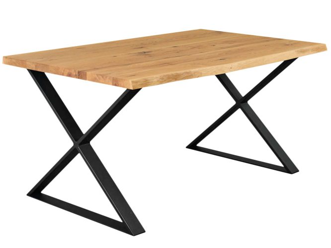 Stół Drewniany z Metalowymi Nogami VIRAGO