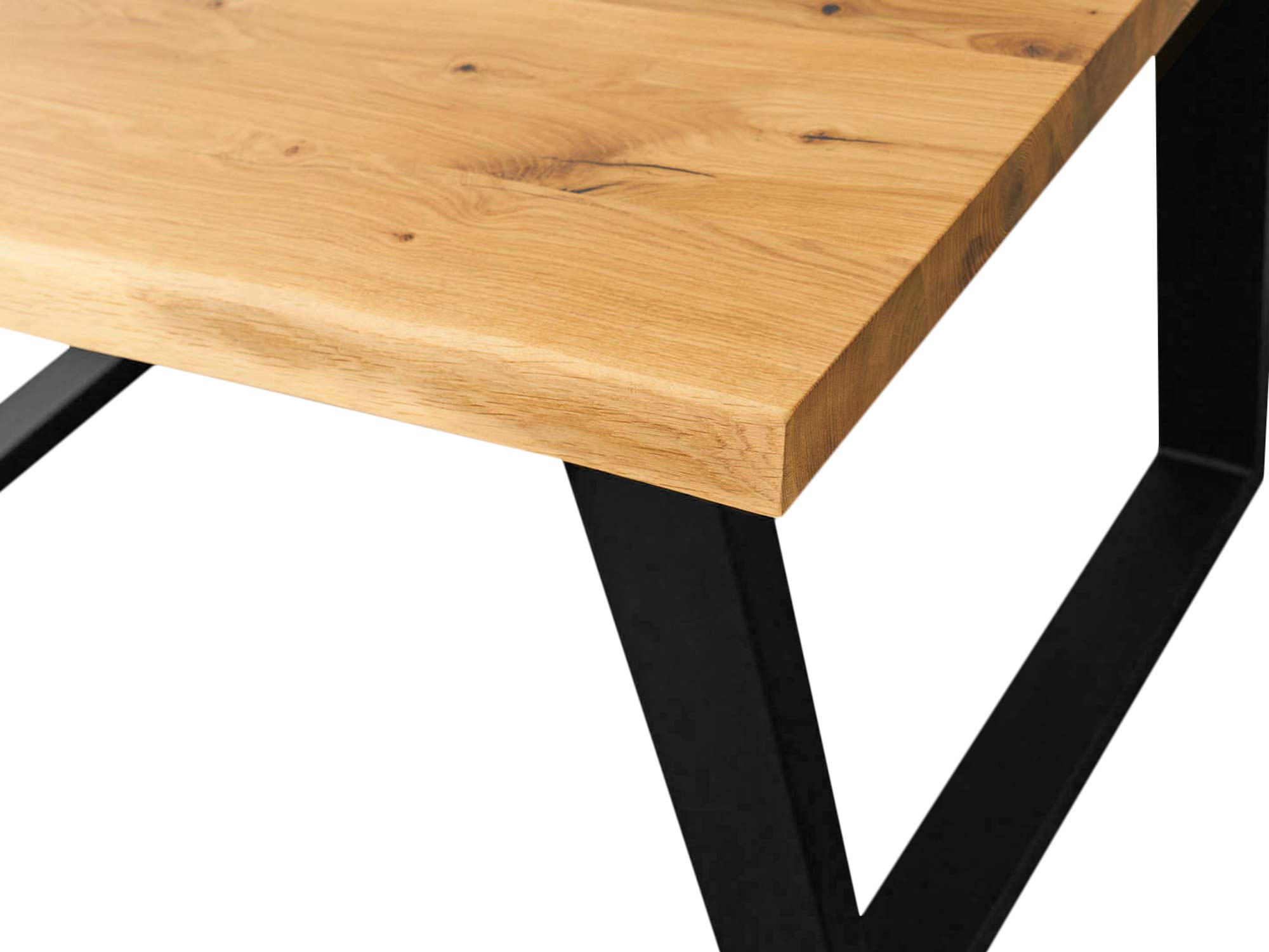 detal blat Stół z Blatem Drewnianym Metalowe Nogi VIPER b