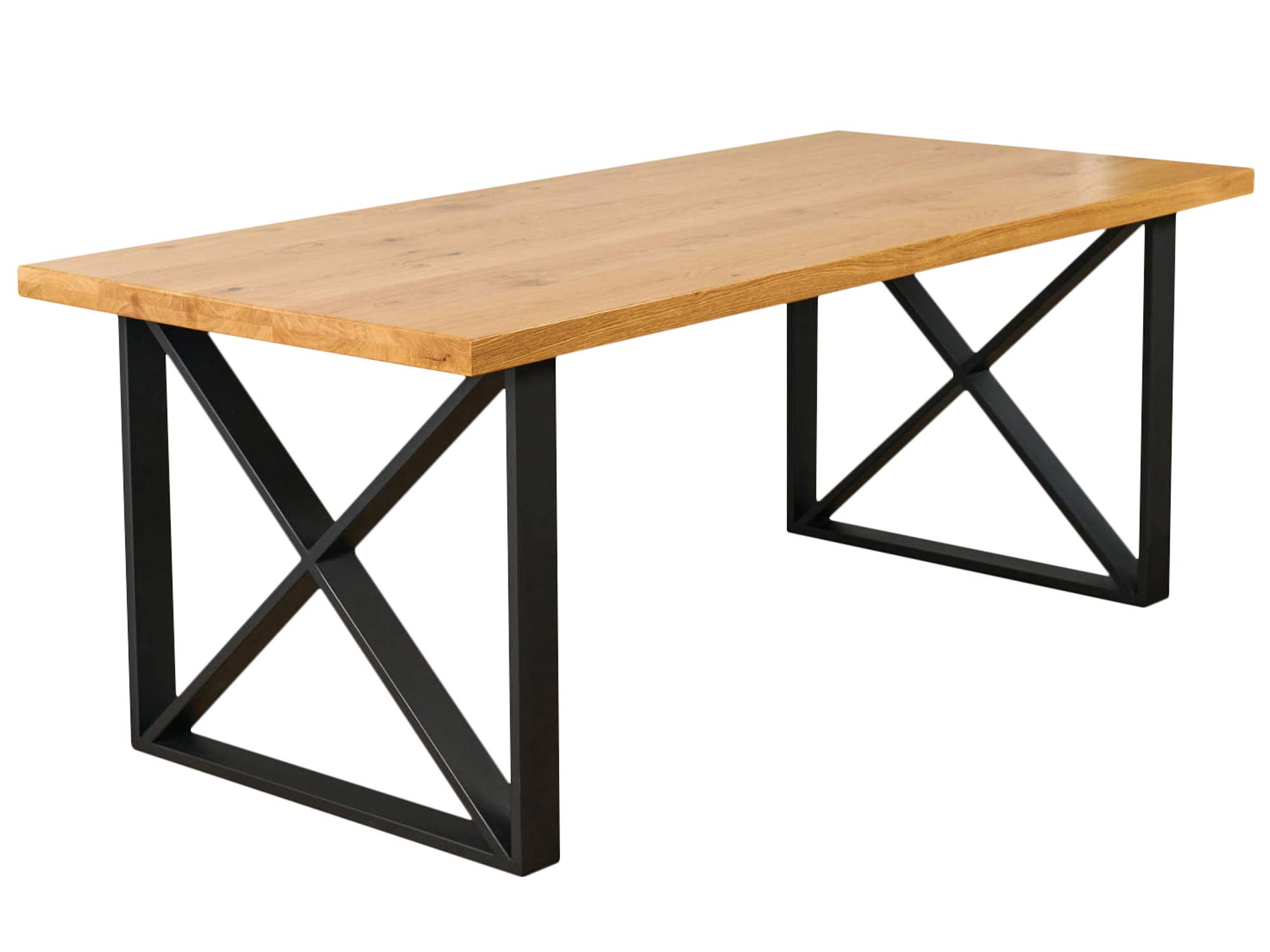 Stół z Drewnianym Blatem Industrialny THOMAS