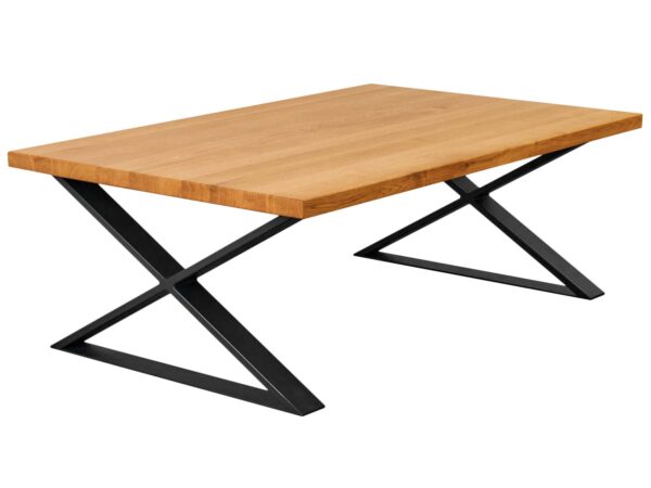 Stolik Kawowy z Metalowymi Nogami i Drewnianym Blatem DAVER