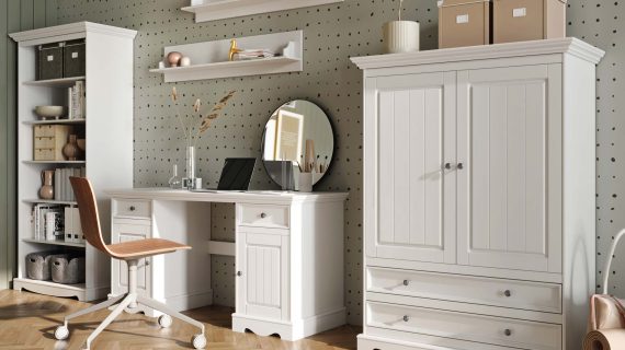 miniaturka Biała komoda drewniana bieliźniarka NISAN