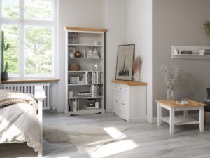 miniaturka Biała ława drewniana do salonu NISAN